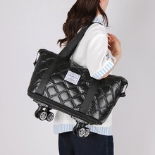 2026新款旅行包冬季轮子可拆卸外出收纳袋菱格套拉杆出差行李袋