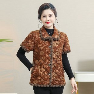 厂家批发妈妈装碎花加绒加厚保暖棉衣棉服外套洋气中老年人棉袄女|undefined