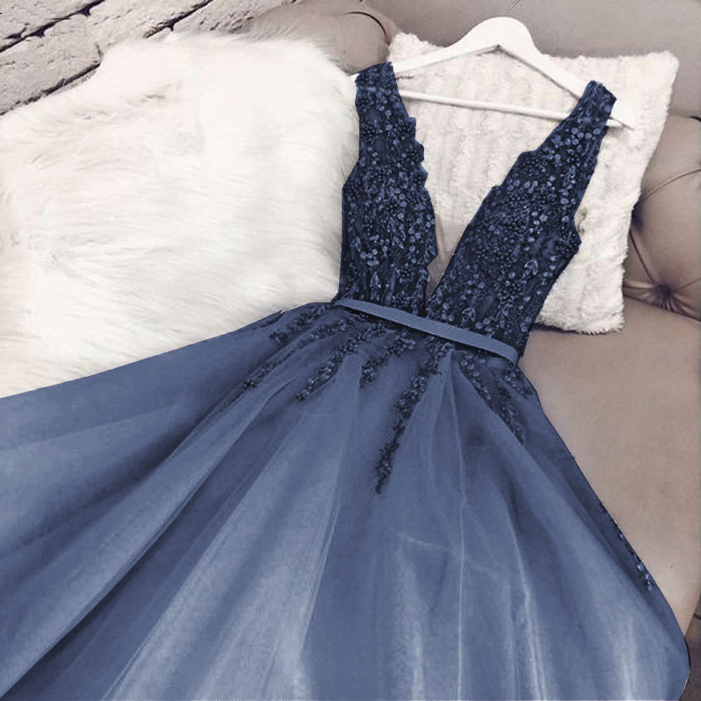 Comercio exterior europeo y americano Amazon AliExpress deseo nuevo profundo V pesado hecho a mano largo vestido de noche formal banquete