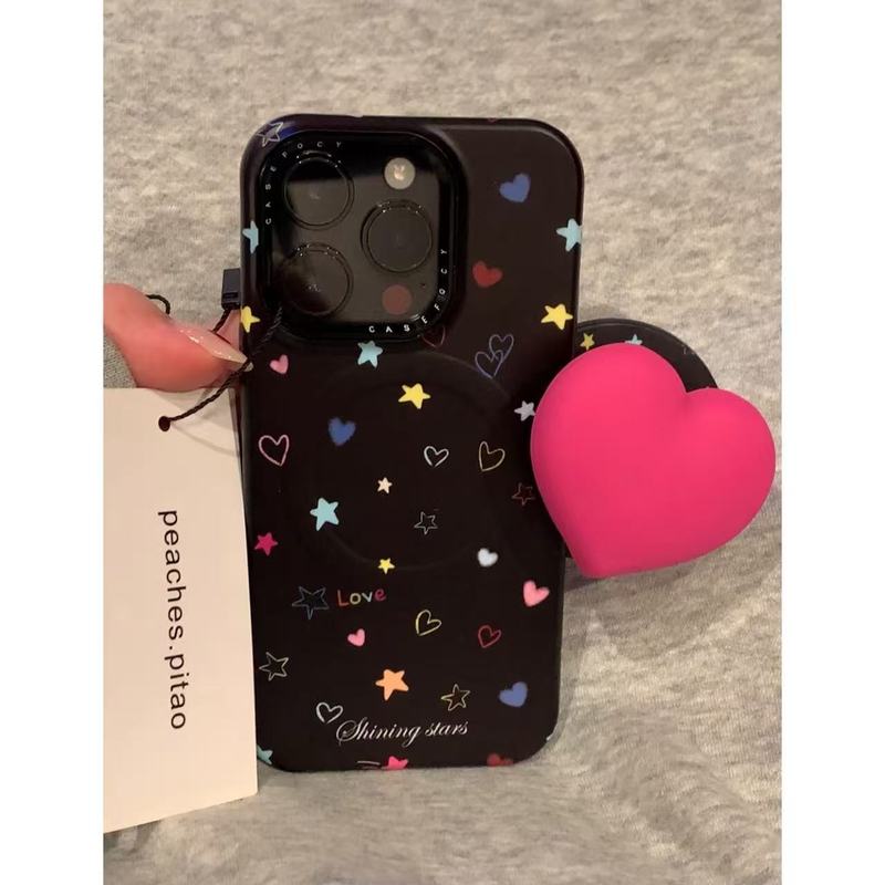 满屏磨砂爱心星星菲林磁吸适用iPhone16promax苹果15手机壳14pro|undefined