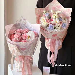 Original 520 Valentine's Day Dream Garden Flower Garden Fenghua Paper Thickened Waterproof Tear-Resistant Art Paper Flower Packaging Material Paper