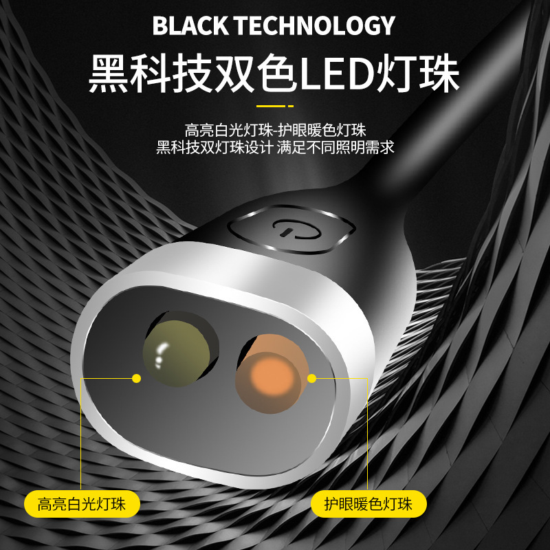 跨境新款 LED掛脖燈讀書照明燈學生學習寢室夜讀燈戶外運動照明燈