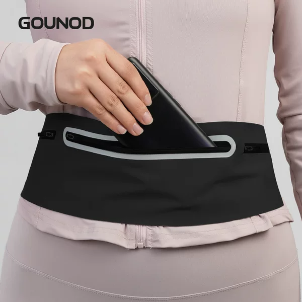 GOUNOD Outdoor Running Waist Bag Ultra-thin Skin-friendly Lycra Mobile Phone Waist Bag Waterproof Wear-resistant Large Capacity Waist Bag Breathable