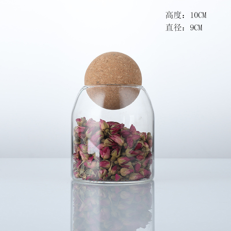 耐高温玻璃储物罐密封防潮五谷杂粮玻璃罐球形塞子茶叶储存食品罐|undefined