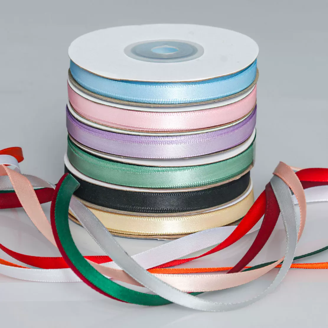 0.6cm双面色丁涤纶带生日蛋糕礼盒彩带6mm水果礼盒包装丝带缎带