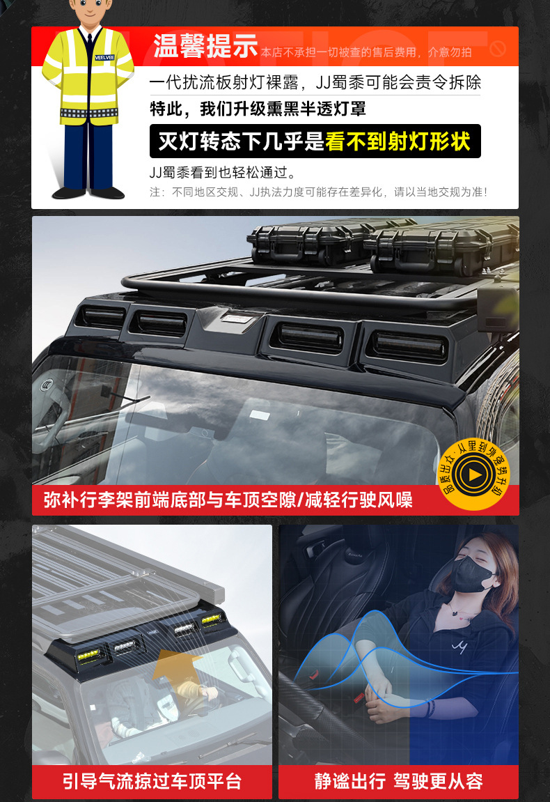 Brand New Bj40 Wind-Chasing Roof Rack Frame Off-Road Modification Folding Ladder Expansion Platform Side Tent Backpack