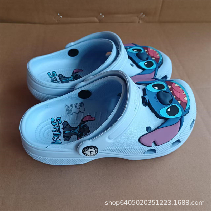 Croc New Stitch Children's Clogs Collaboration Casual Non-Slip Soft Sole Closed-Toe Cute Cartoon Shoes