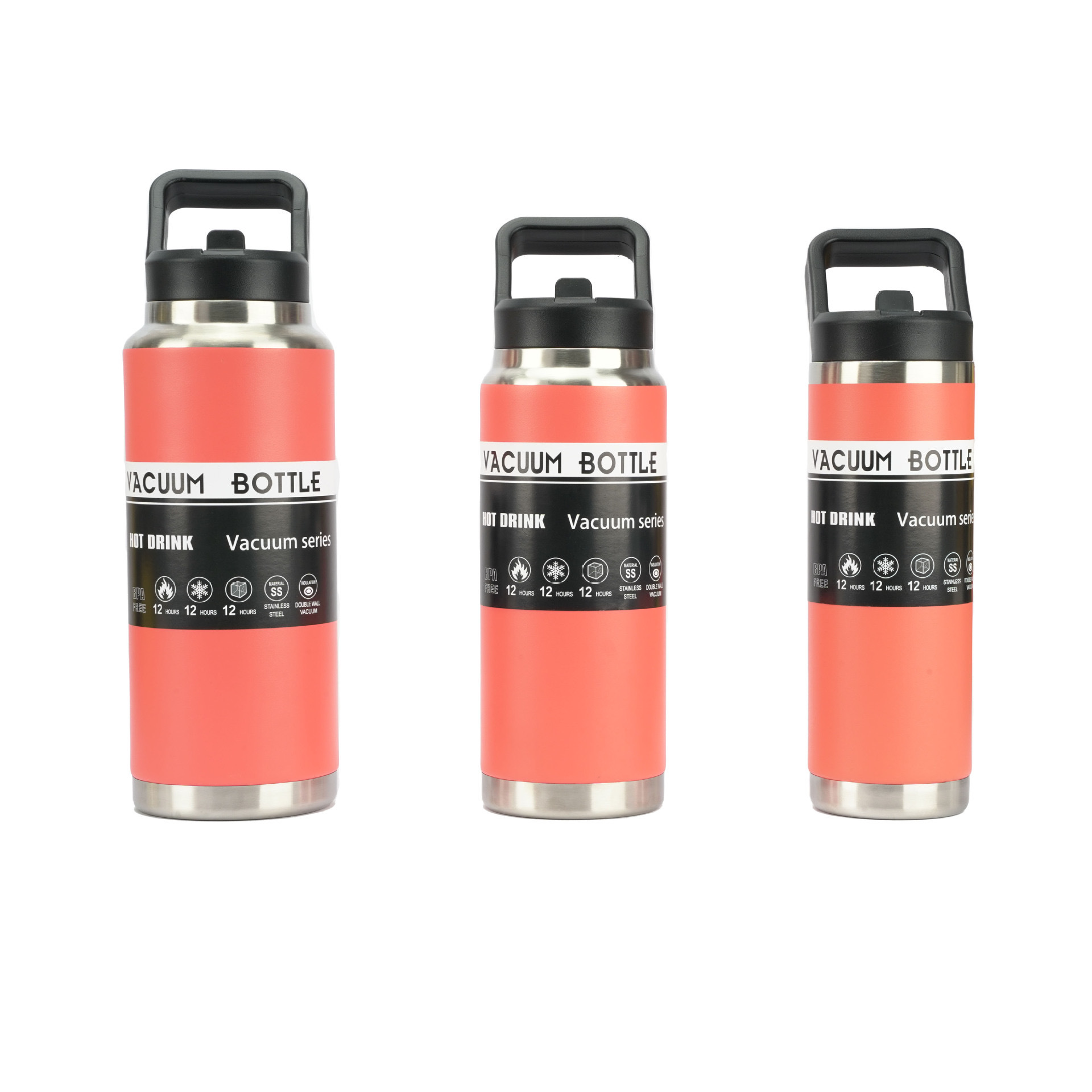 Taza termo de acero inoxidable 304 transfronteriza para deportes al aire libre olla espacial de montañismo al vacío de doble capa portátil de gran capacidad