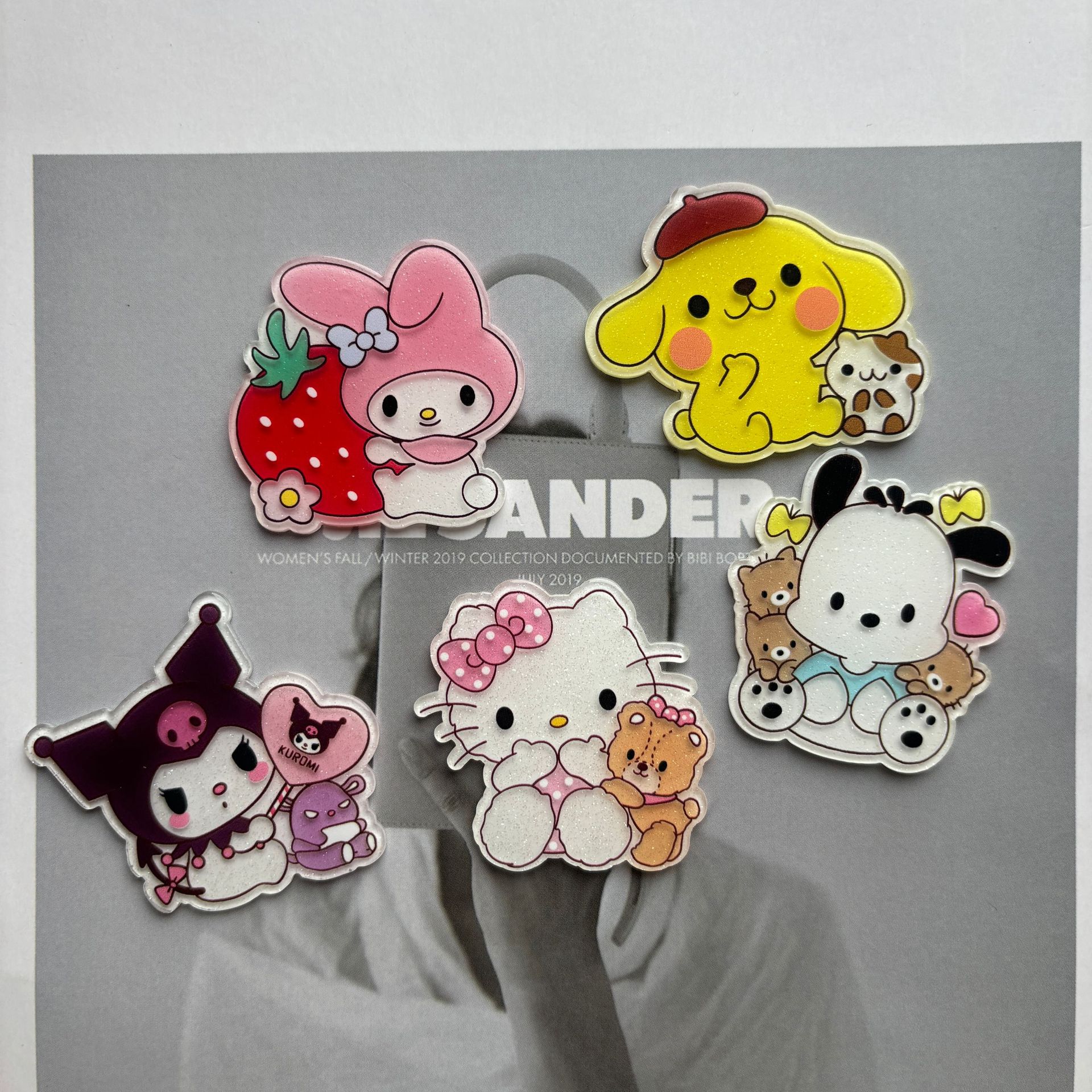 Cartoon Cute Bear Sanrio Acrylic Large Patch DIY Hairpin Brooch Refrigerator Sticker Accessories