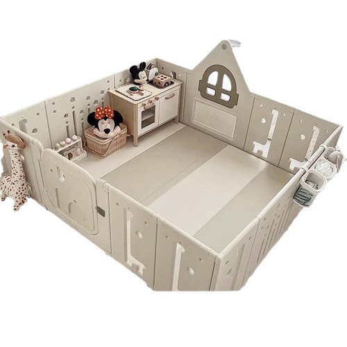 Beiyi baby crawling mat PU thickened 4cm odorless baby game mat household foldable children's crawling mat