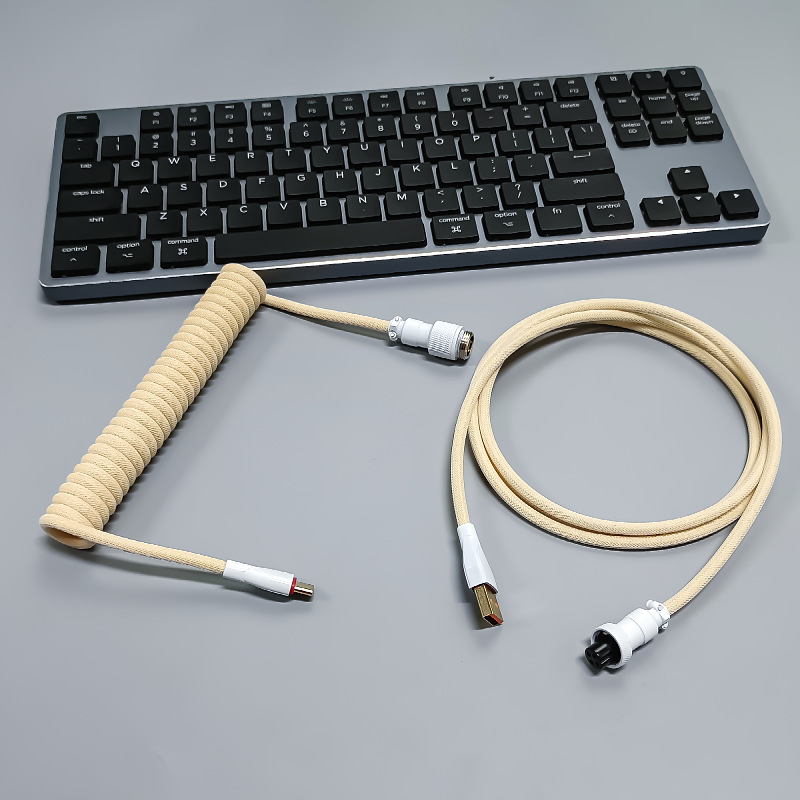 Cable para teclado mecánico de eje magnético 8K, con conectores de aviación, resorte, USB, personalizado colorido, para juegos