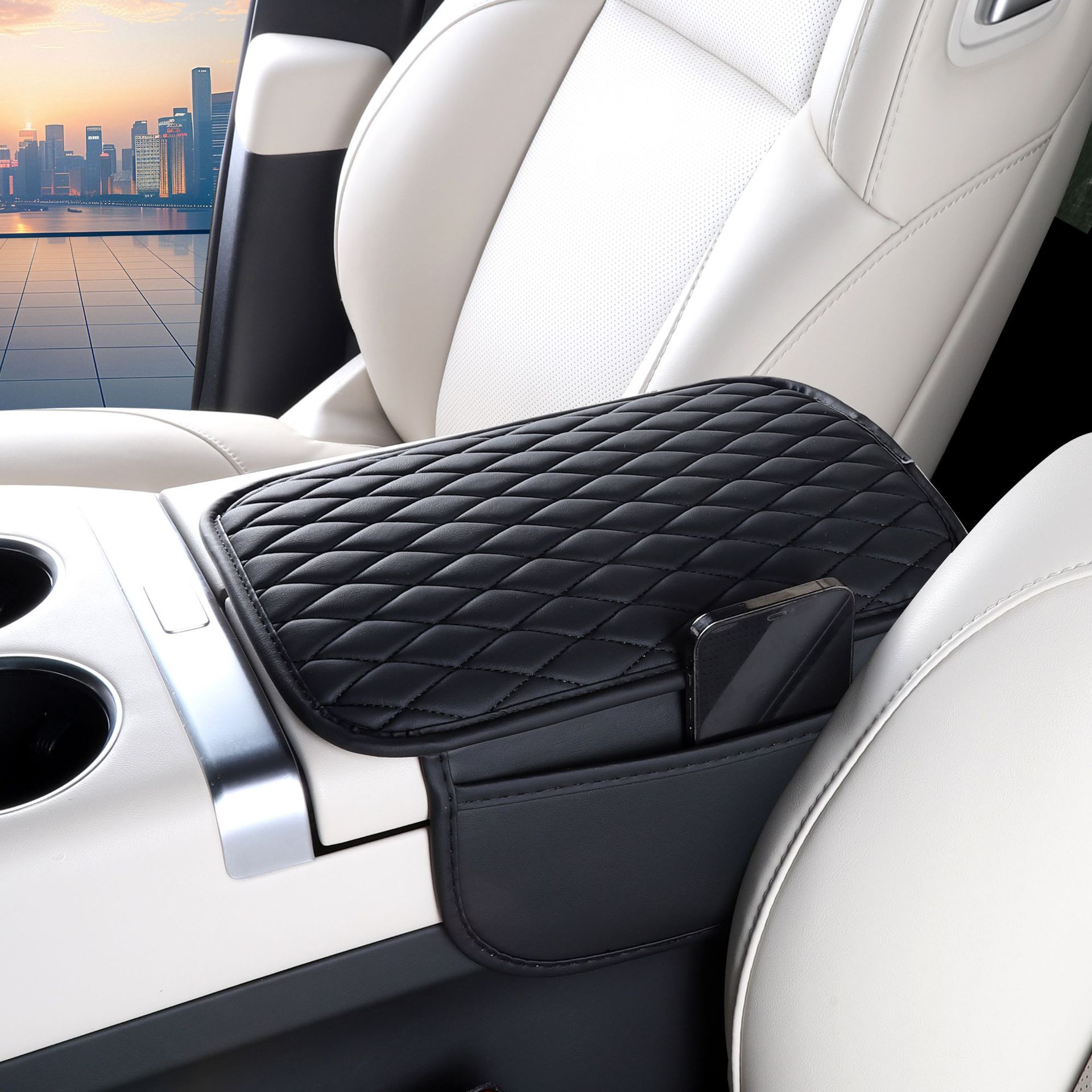 Car Armrest Box Mat Storage Organizer Universal Armrest Protection Pad Cross-Border Labeling Armrest Box Heightening Pad