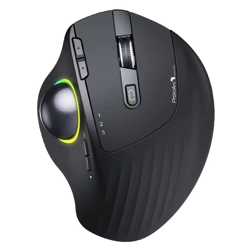 Trackball ratón recargable Bluetooth ratón 2,4g inalámbrico de doble modo luminoso aplicable portátil Tablet