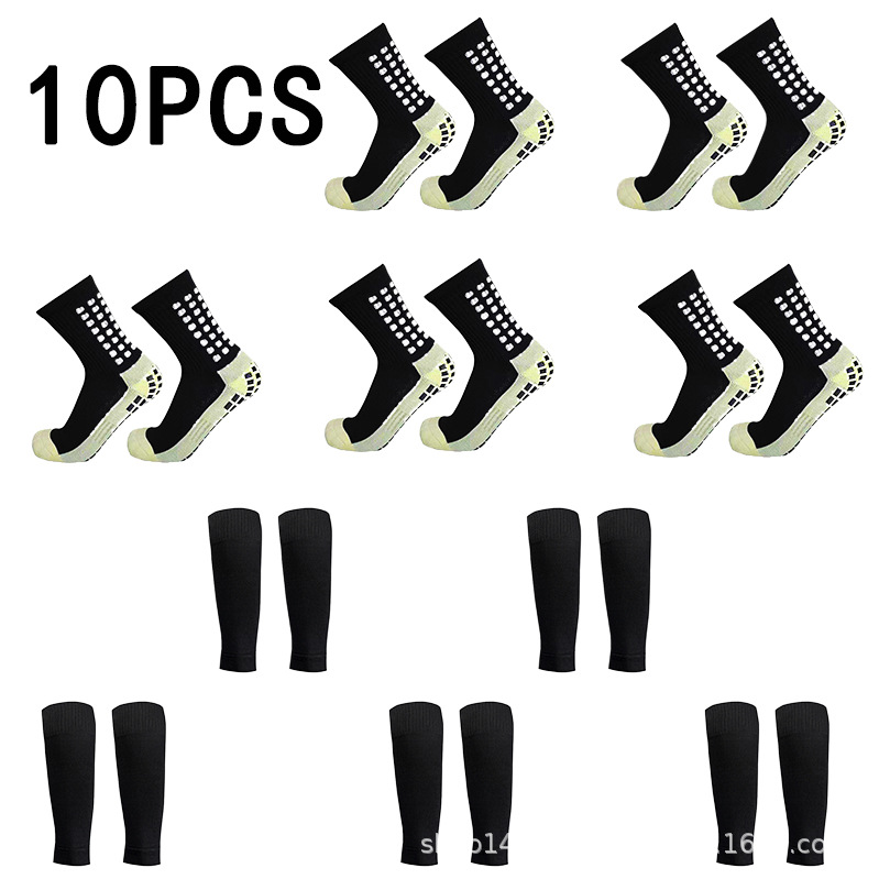 10-Piece Set of Meikeduo Hot-Selling Compression Leggings, Sports Sweat-Absorbent Leggings, Calf Socks, Non-Slip Football Socks
