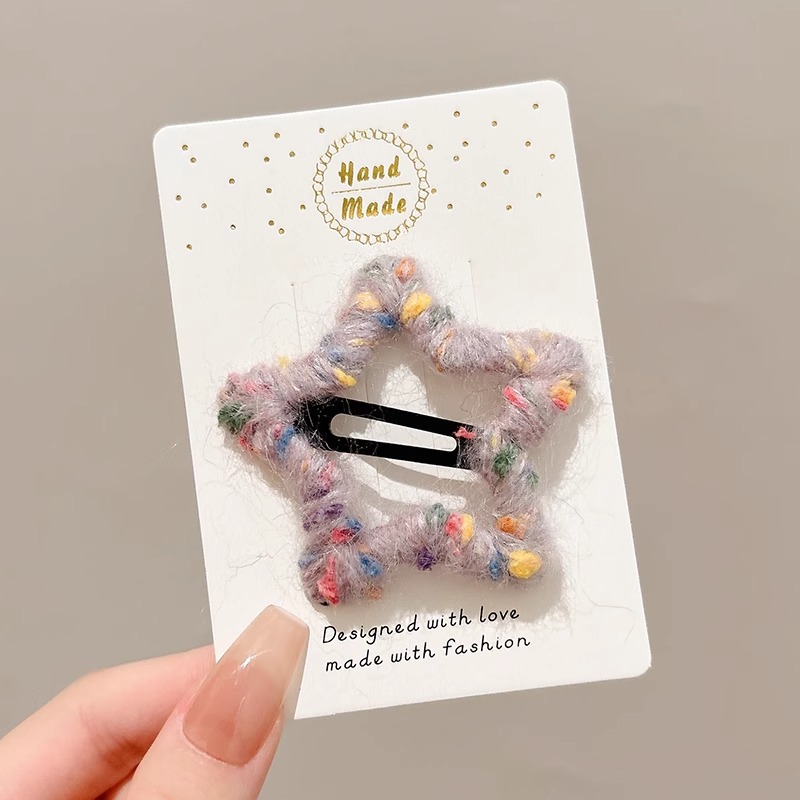 Pinzas para el pelo con estrellas de puntos de colores tejidas 2025 nuevo modelo de alta gama pinza para flequillo y laterales accesorio para el cabello