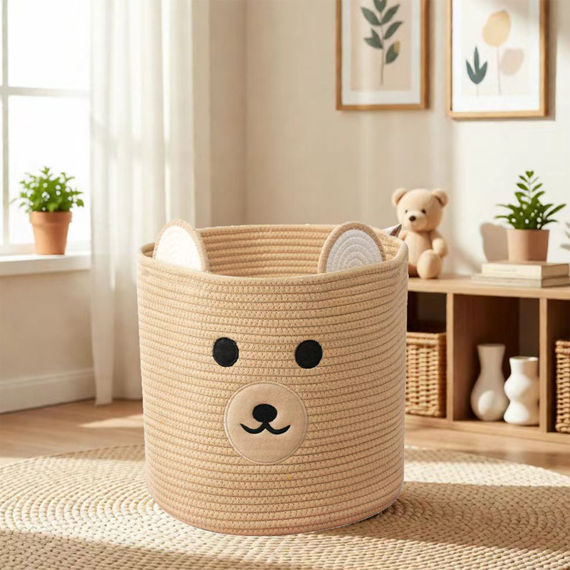 Panier de rangement en rotin tressé main avec couvercle anses_voghion.com
