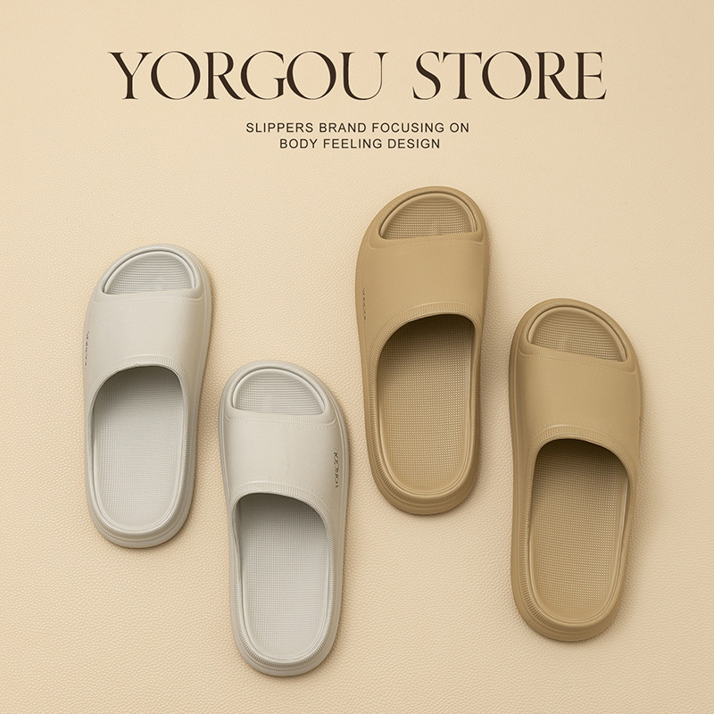 Yuangang Couple's Thick-Soled Slippers with a Stepping-On-Clouds Feel, Women's Summer Indoor Bathroom Shower Home Non-Slip Slippers, Eva Men's