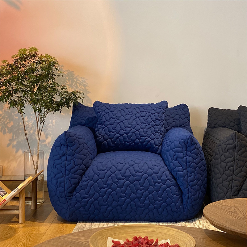 Sillón de sofá minimalista italiano diseñador creativo sofá individual estilo perezoso Klein Blue Fatty Sillón de sofá