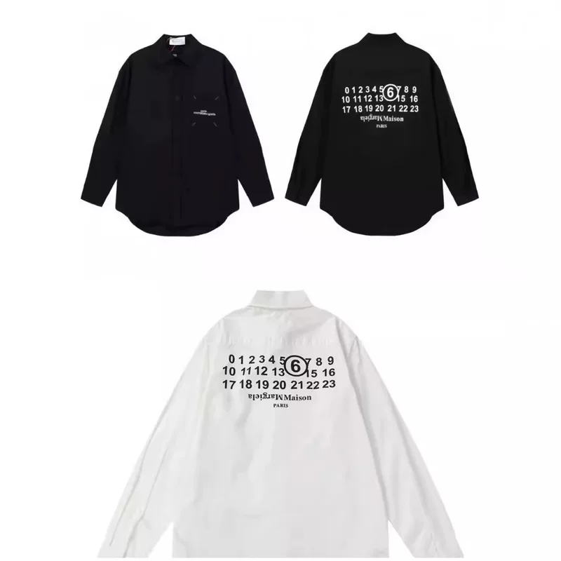 Рубашка Maison Margiela для мужчин и женщин, круглый ворот, оверсайз