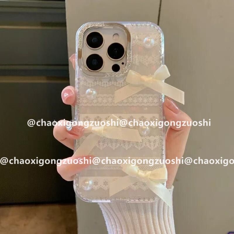 韩系ins可爱简单高级感白蕾丝适用iPhone16promax苹果15手机壳14|undefined