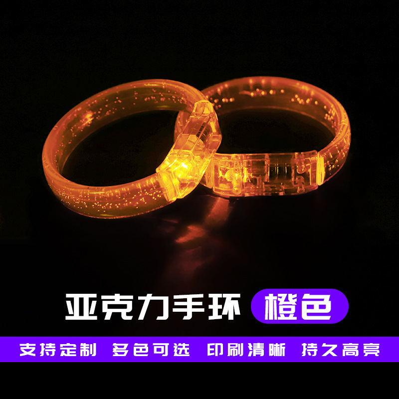 LED acrílico burbuja luminosa pulsera barra de fiesta luminosa pulsera flash pulsera fluorescente corredora de noche