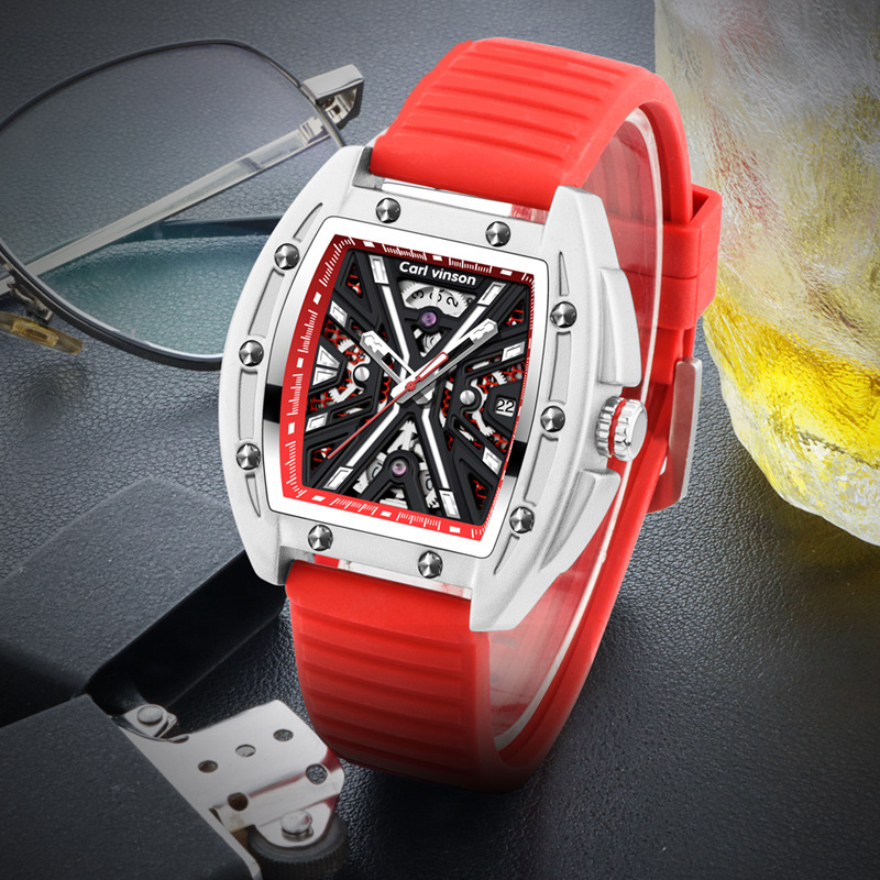 Men's Mechanical Watch Carl Vinson Waterproof Skeleton Automatic_voghion.com
