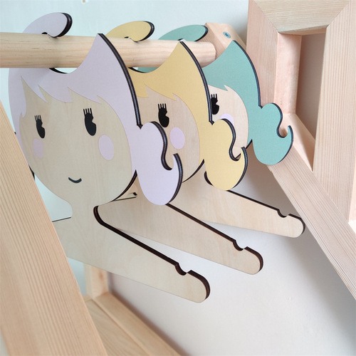 INS Scandinavian wooden girl clothing rack Nordic style creative home children's room baby hanger
