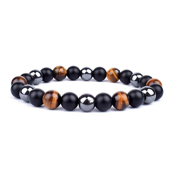 Frosted black agate yellow tiger eye