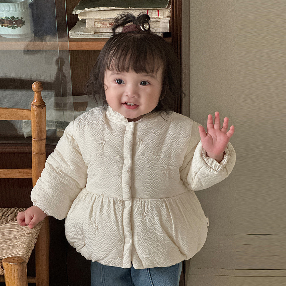Chaqueta de algodón cálida gruesa de invierno para niñas, chaqueta de estilo occidental para bebés lindos y súper lindos, chaqueta de algodón de invierno cálida para bebés y niños pequeños