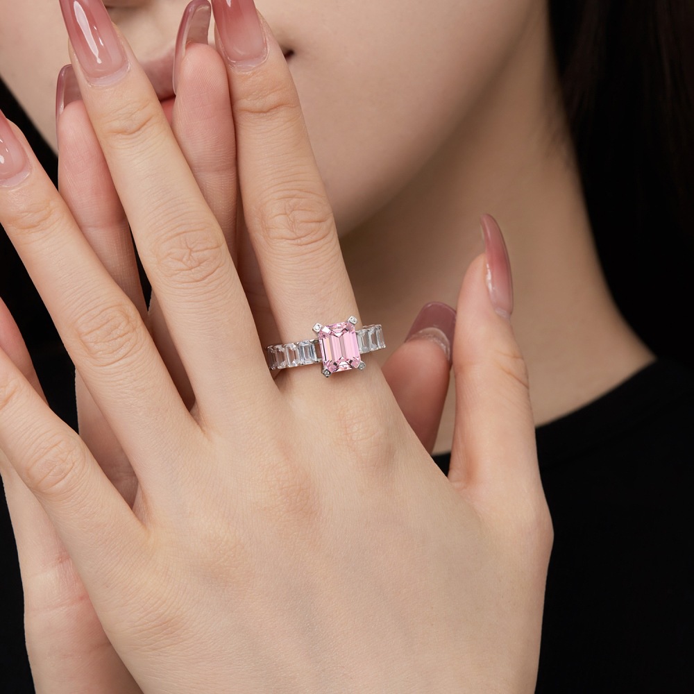 Geometric, Water Droplets, Heart Shape Pattern 925 Sterling Silver Zircon Geometric Water Droplets Heart Shape Rings