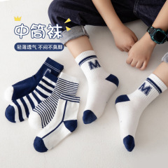2023兒童襪子秋冬韓版潮襪春秋季透氣中筒棉襪男童女童運動襪批發