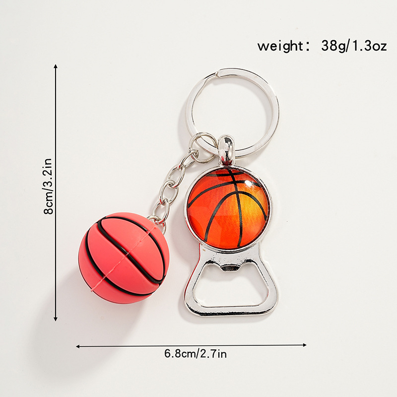 Sports Ball Basketball Football Metal Unisex Bag Pendant Keychain display picture 2