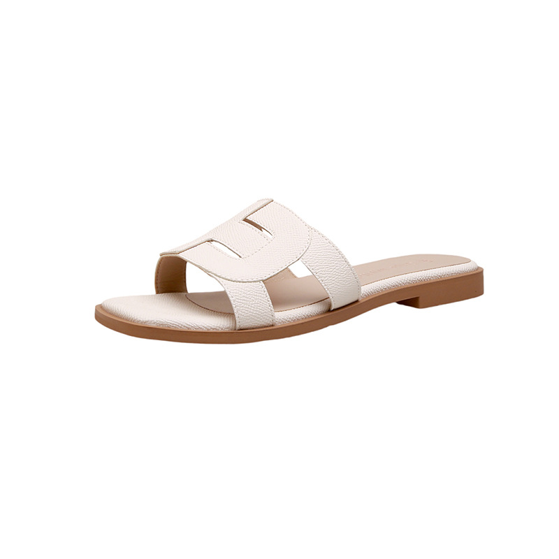 Nuevas sandalias planas versátiles de verano con punta cuadrada y suela suave, estilo francés, para mujer, con diseño hueco y efecto adelgazante, ideales para la playa. image 6