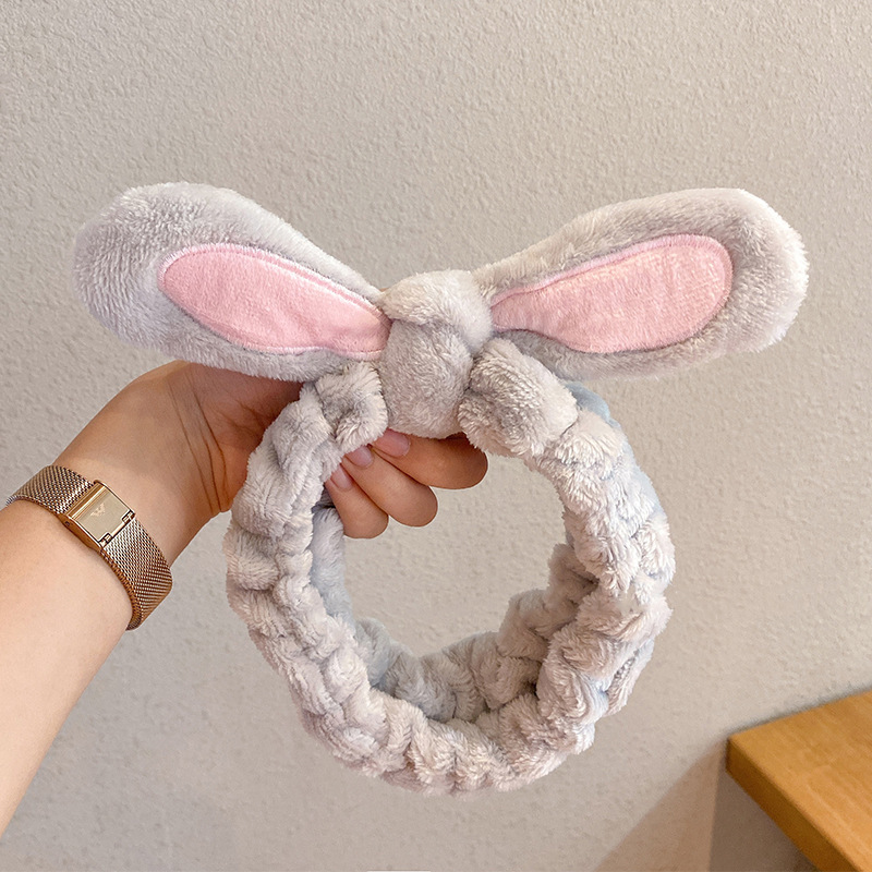 ぬいぐるみ洗顔ヘッドバンド、女性用フェイシャルマスク、洗顔ヘッドバンド、防水防湿ヘッドバンド、ヘッドバンド、ヘアアクセサリー|undefined