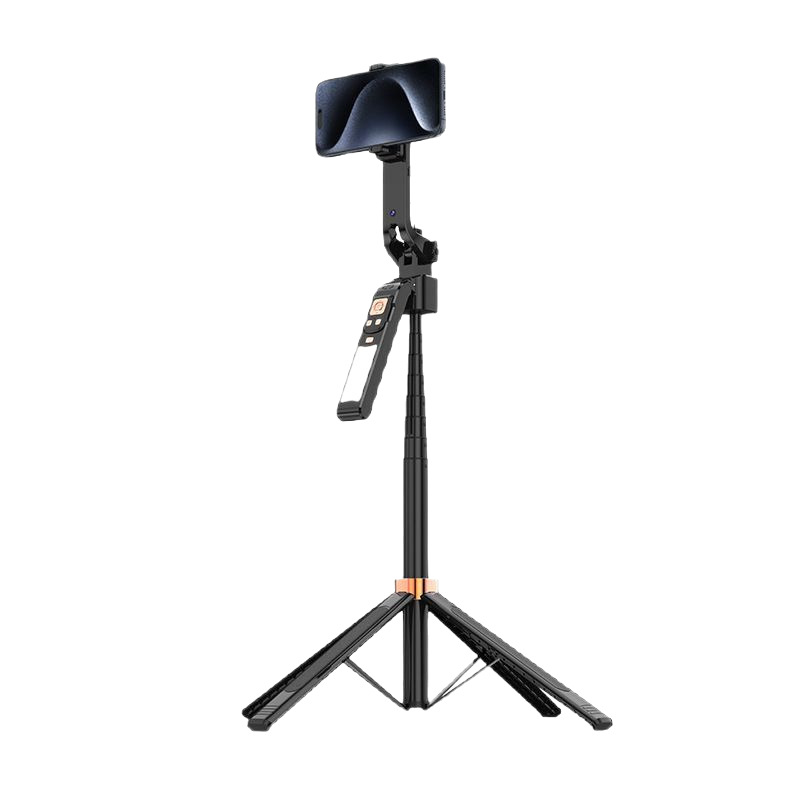 Fuente fábrica cara de seguimiento palo para selfies seguimiento de IA PTZ soporte de transmisión en vivo Douyin soporte de aterrizaje inteligente cuádruple