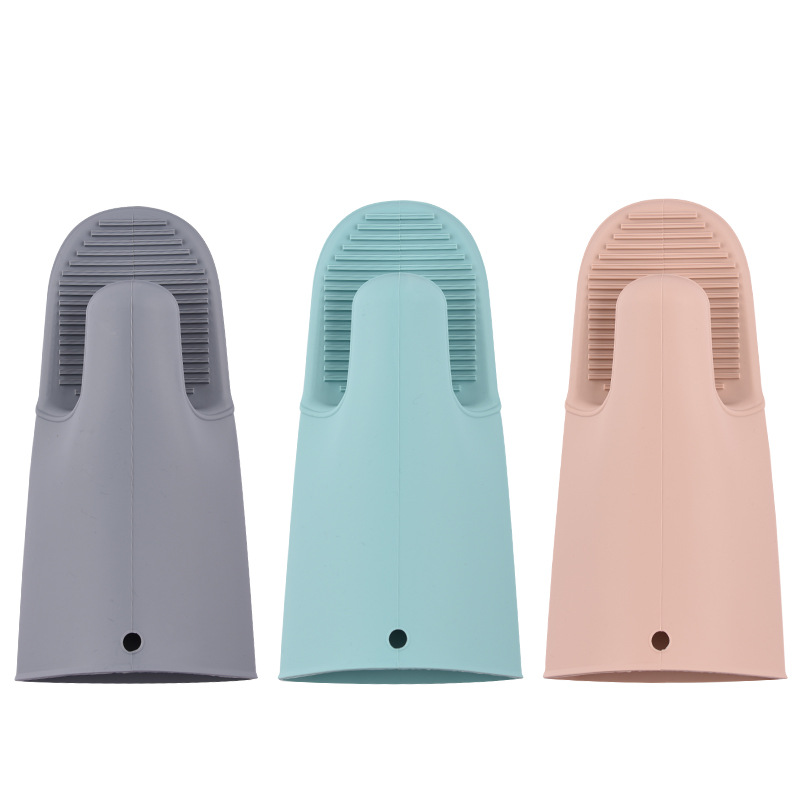 (2개) 실리콘 장갑 실리콘 오븐 열 절연 핸드 클립 베이킹 오븐 두꺼운 핸드 클립 확장 안티 스케일링 마이크로파 장갑