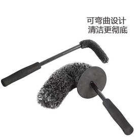 跨境热销亚马逊2件装长柄汽车轮胎刷黑白轮毂刷汽车清洁美容用品