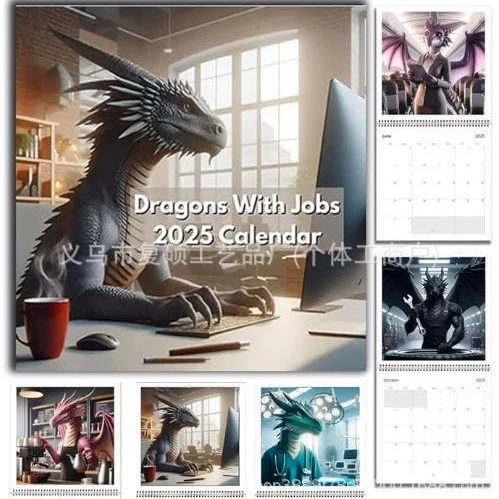 Кросс-бордерные новые драконы с работой 2025 Календарь Драконы с работой 2025 Календарь
