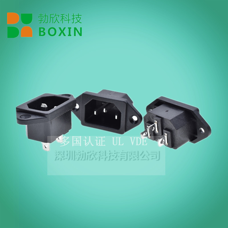 AC电源插头品字插座DB-14-1公座带耳朵孔电脑公座器具多国认证15A