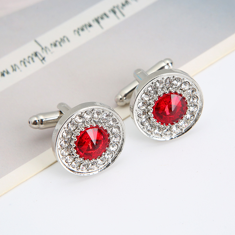 Heißer Verkauf Kreative Diamant Blau Kristall Manschettenknöpfe Französisch Hemd Knopf Manschettenknöpfe_voghion.com