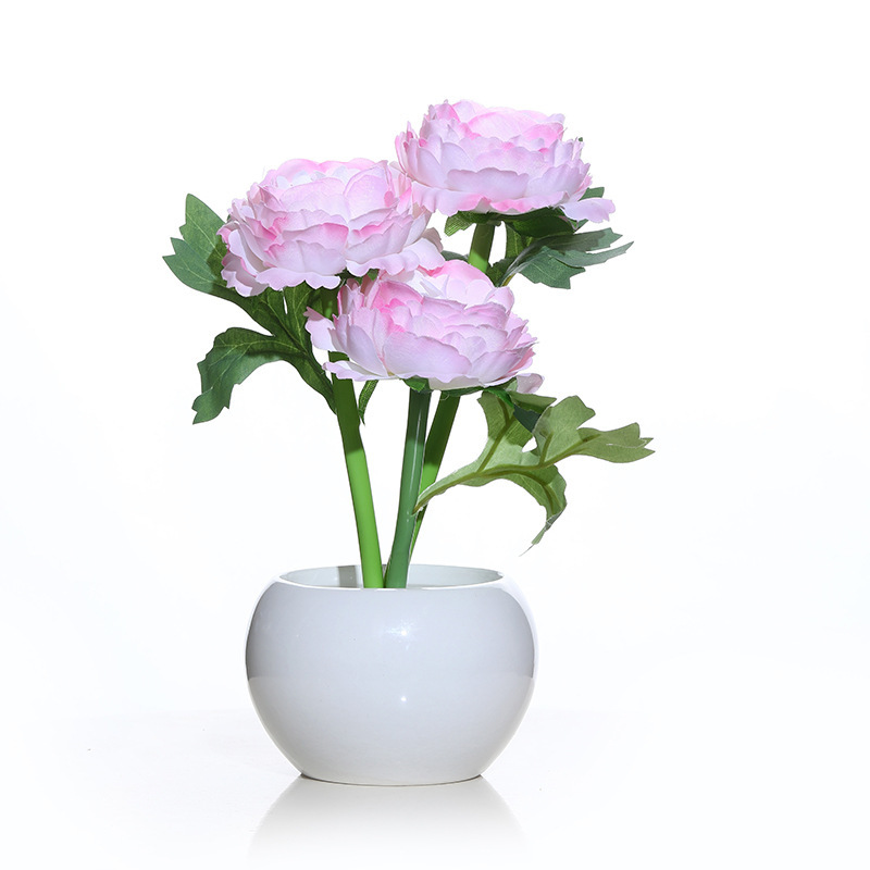 国境を越えた卸売誕生日ギフトイン雰囲気ローズ牡丹の花ナイトライトベッドサイド装飾品装飾花テーブルランプ|undefined