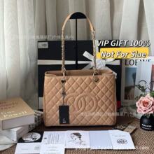 跨境VIPGIFT中古单肩腋下新款字母托特包大容量链条单肩菱格gst包
