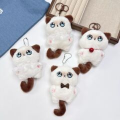 吱吱叫毛绒暹罗猫挂件铃铛小猫书包钥匙扣挂饰学生情侣礼物尾巴猫