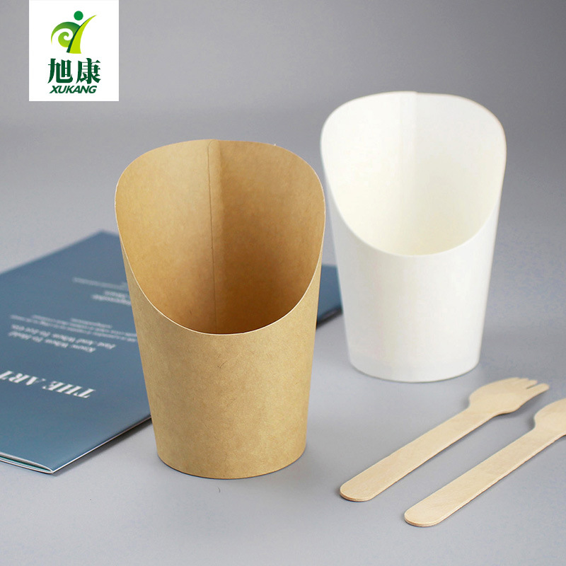 Venta al por mayor taza de huevo de zurriago taza diagonal papas fritas taza de papel desechable logo taza de papel Kraft taza de huevo