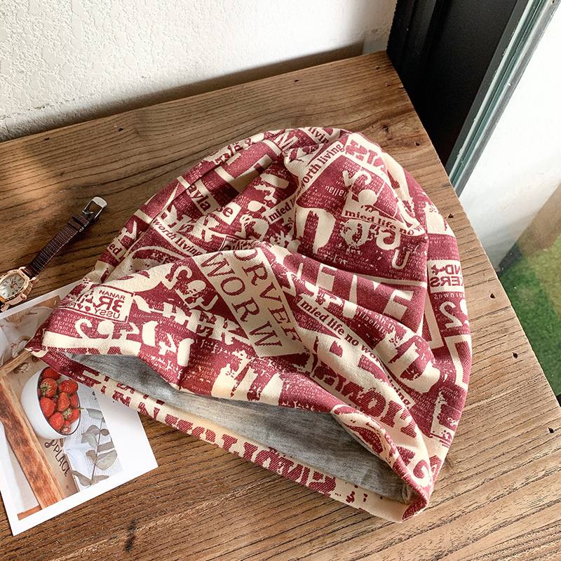Sombreros de calle fritos en línea para mujeres coreanas retrógradas delgadas pañuelos perezosos lunes sombrero pareja simple sombrero de pila sombrero de cabeza
