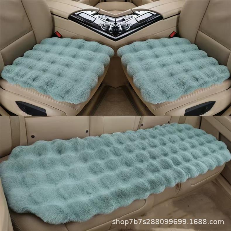 Car Seat Cushion Winter Bubble Velvet Without Backrest Three-Piece Set Ins Popular Thickened Single Piece Short Plush Warm