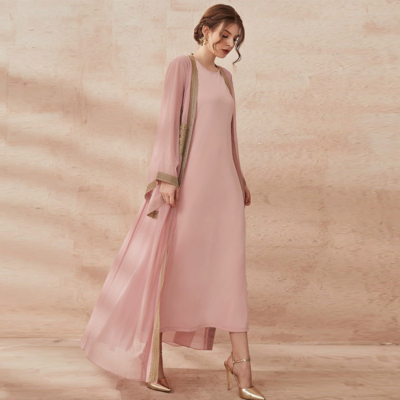 XF-T-21918 婦人服 2023 イスラム教徒アラビアドレス中東ドバイレディーススーツハイウエストロングスカート