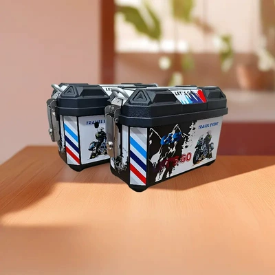 Waterproof, Thickened and Drop-Resistant, Electric car tail box - 25l-sticker-white-forest-tailstock-model-integrated-bracket