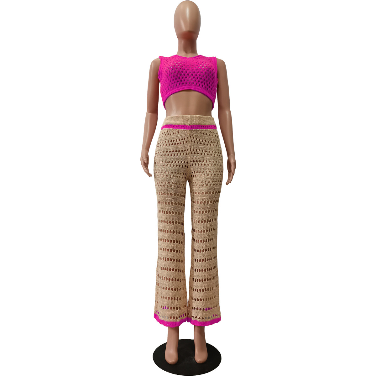 Urban Fashionable Knitted Hand Crochet Outdoor Sports Casual Suit Women Clothing