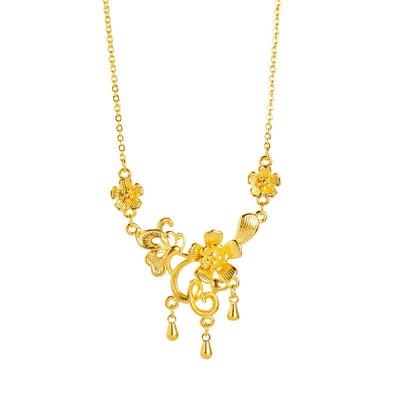Vietnam oro retro mujer alta sensación collar de flores de vid viento chino no se desvanece joyas de novia de moda al por mayor